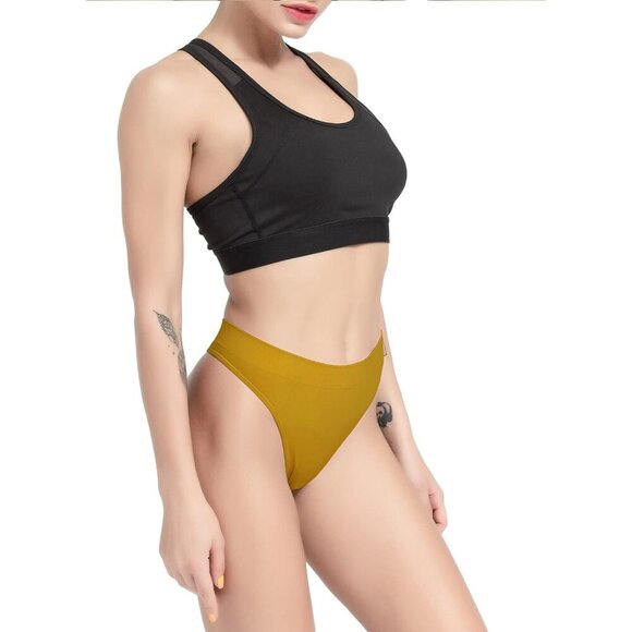 Women's Seamless Breathable Thong Panties 6 Pack Moisture Wicking - Picture 4 of 5